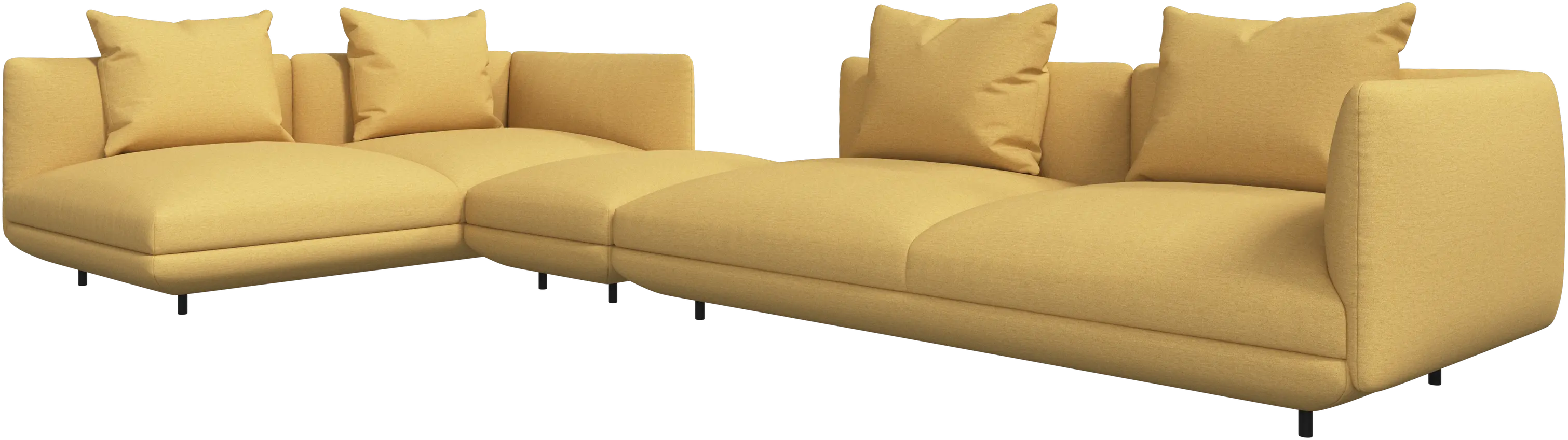 【送料込に変更しました】美品　Boconcept イエロー クッションソファ ホワイトレザー デザイナーコーナーソファ | デザインはこちら